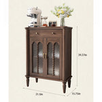 Elegant Solid Wood Cabinet with Glass Doors - Multi-Layer Storage Solution for Home Décor halmh-5311