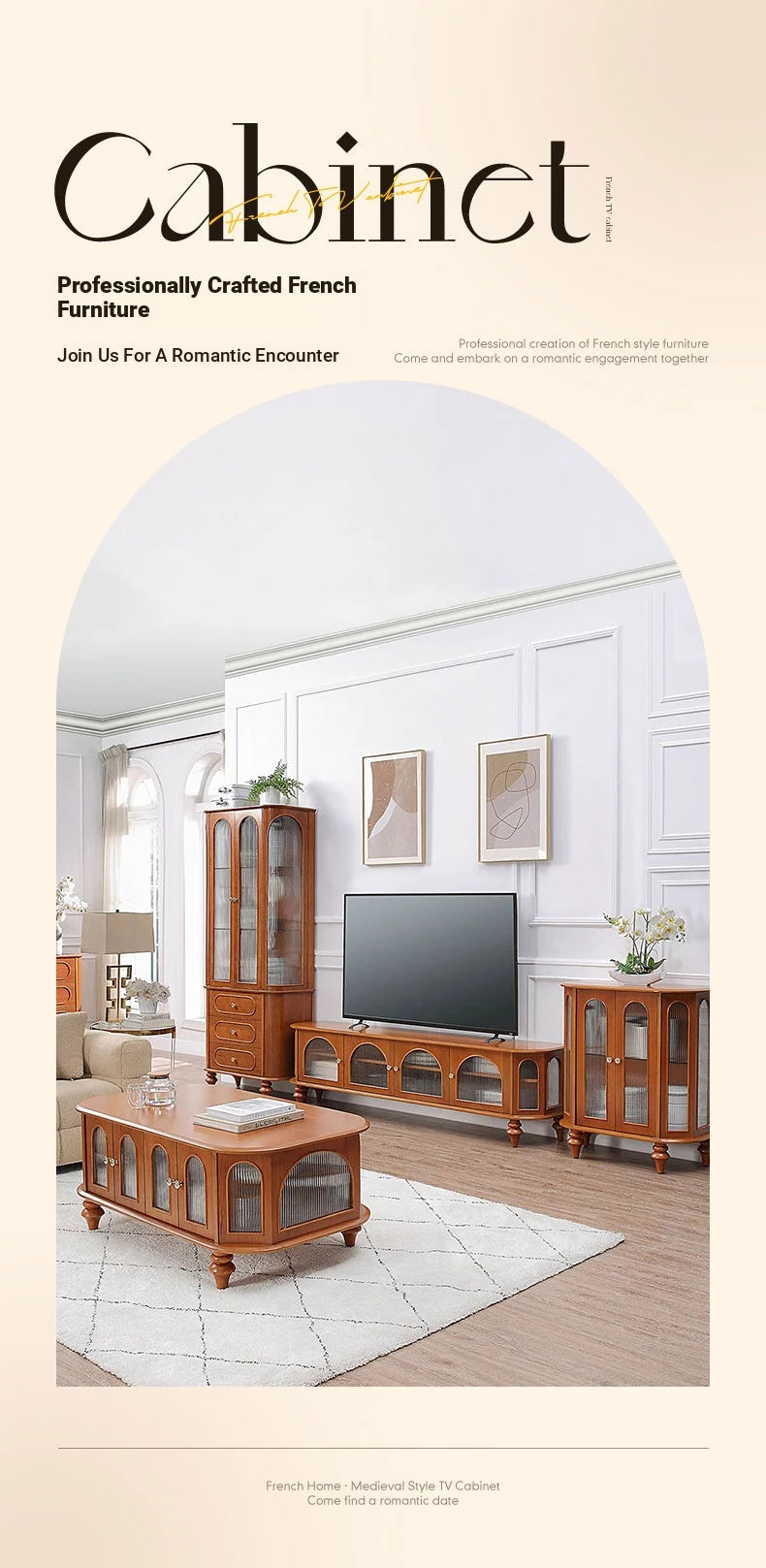 Elegant Solid Wood Cabinet with Glass Doors and Multi-Layer Design - Perfect Storage Solution for Living Room halmh-5312