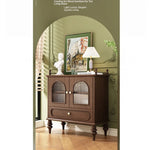 Elegant Solid Wood Sideboard with Multi-layer Glass Design - Perfect for Stylish Storage Solutions halmh-5313