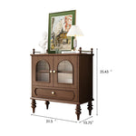 Elegant Solid Wood Sideboard with Multi-layer Glass Design - Perfect for Stylish Storage Solutions halmh-5313