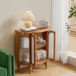 Elegant Solid Wood Entryway Cabinet with Glass Doors - Versatile Storage Solution for Home Décor halmh-5314