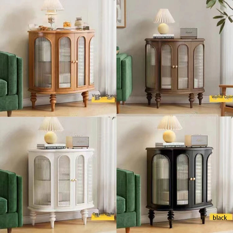 Elegant Solid Wood Entryway Cabinet with Glass Doors - Versatile Storage Solution for Home Décor halmh-5314