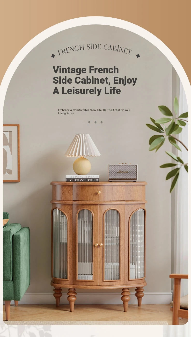 Elegant Solid Wood Entryway Cabinet with Glass Doors - Versatile Storage Solution for Home Décor halmh-5314