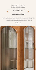 Elegant Solid Wood Entryway Cabinet with Glass Doors - Versatile Storage Solution for Home Décor halmh-5314