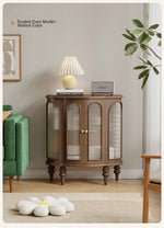 Elegant Solid Wood Entryway Cabinet with Glass Doors - Versatile Storage Solution for Home Décor halmh-5314