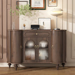Elegant Solid Wood Sideboard with Glass Doors - Stylish Storage Solution for Home Decor halmh-5315