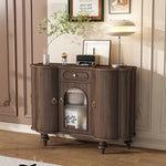 Elegant Solid Wood Sideboard with Glass Doors - Stylish Storage Solution for Home Decor halmh-5315