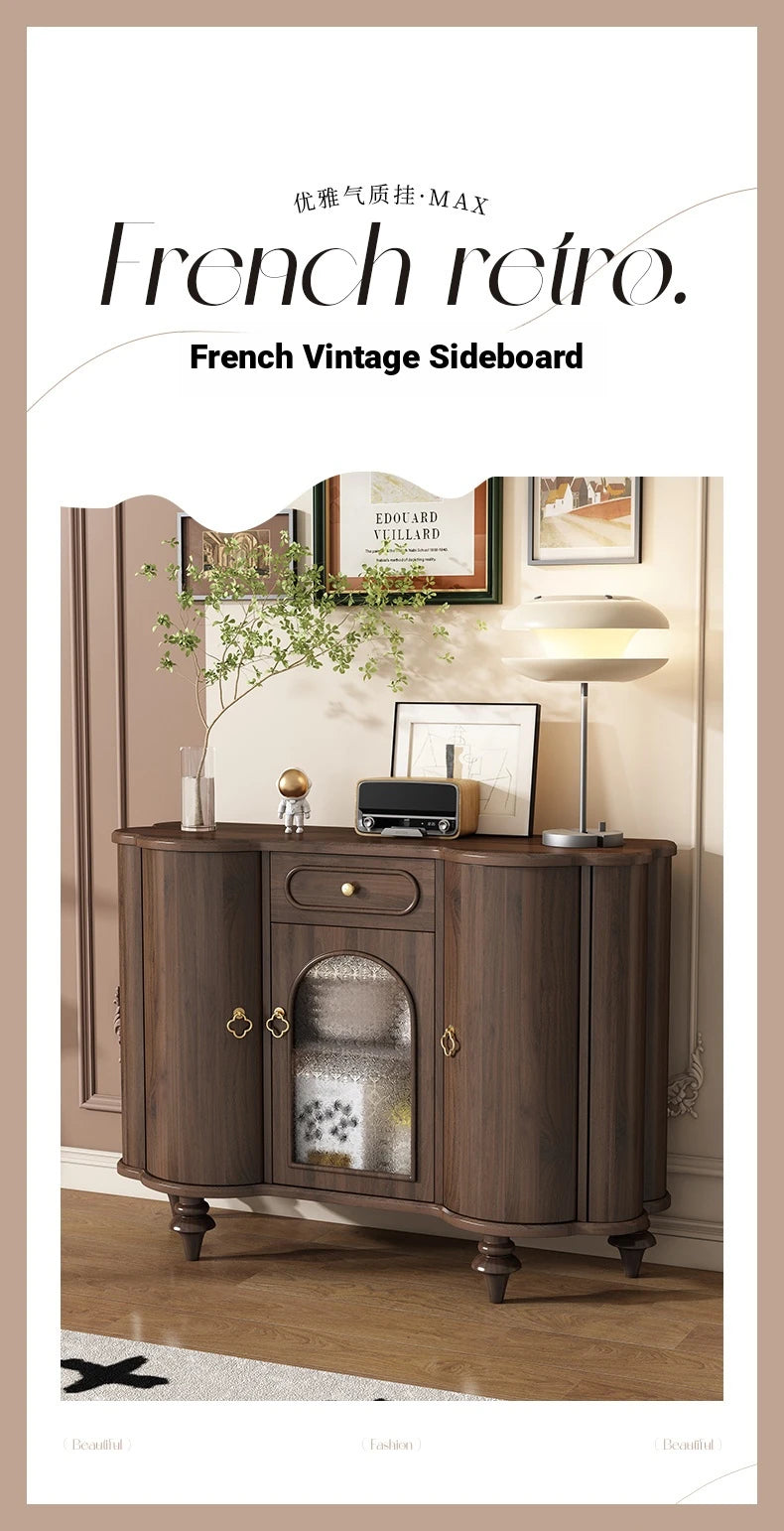 Elegant Solid Wood Sideboard with Glass Doors - Stylish Storage Solution for Home Decor halmh-5315