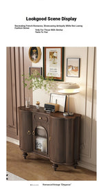 Elegant Solid Wood Sideboard with Glass Doors - Stylish Storage Solution for Home Decor halmh-5315