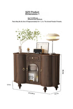 Elegant Solid Wood Sideboard with Glass Doors - Stylish Storage Solution for Home Decor halmh-5315