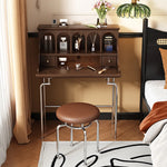 Elegant Solid Wood Makeup Vanity with Stainless Steel Legs – Chic Dressing Table for a Stylish Bedroom Setup halmh-5316