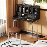 Elegant Solid Wood Makeup Vanity with Stainless Steel Legs – Chic Dressing Table for a Stylish Bedroom Setup halmh-5316