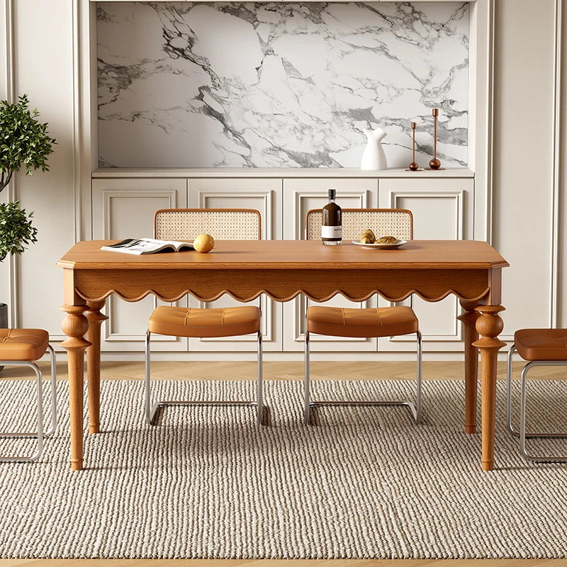 Elegant Solid Wood Dining Table with Multi-Layer Board - Perfect for Modern Home Decor halmh-5318