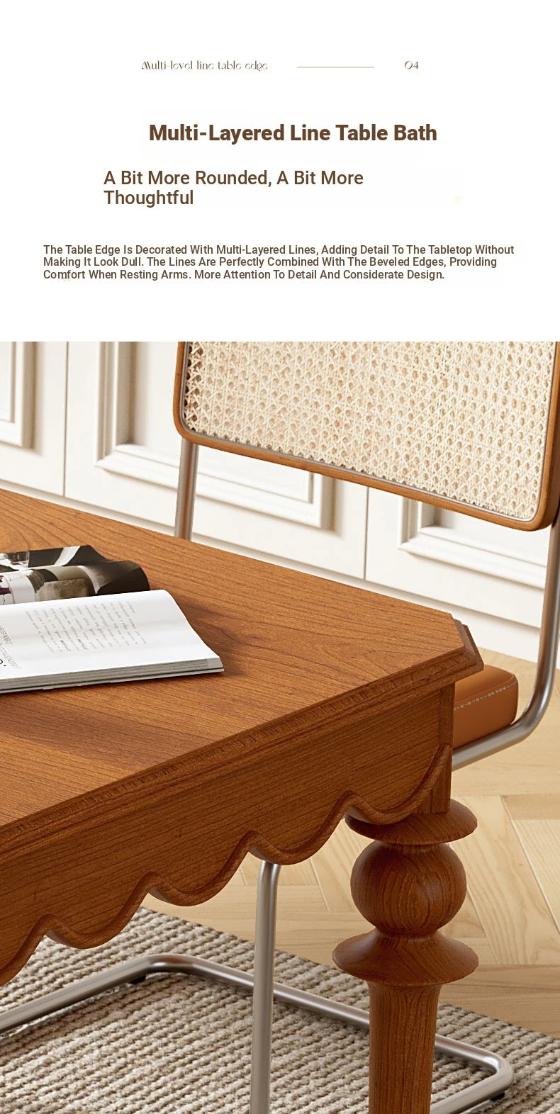 Elegant Solid Wood Dining Table with Multi-Layer Board - Perfect for Modern Home Decor halmh-5318