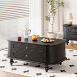 Elegant Solid Wood Coffee Table with Multi-Layer Design and Storage Drawers - Perfect for Living Room Decor halmh-5320