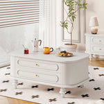 Elegant Solid Wood Coffee Table with Multi-Layer Design and Storage Drawers - Perfect for Living Room Decor halmh-5320