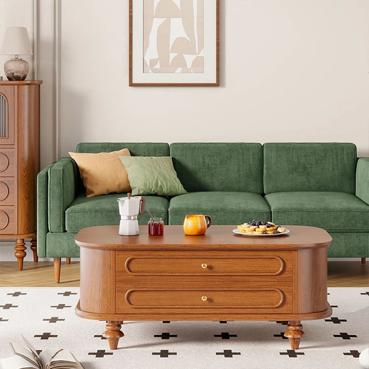 Elegant Solid Wood Coffee Table with Multi-Layer Design and Storage Drawers - Perfect for Living Room Decor halmh-5320
