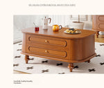 Elegant Solid Wood Coffee Table with Multi-Layer Design and Storage Drawers - Perfect for Living Room Decor halmh-5320