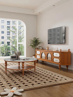 Stylish Solid Wood Coffee Table with Multi-Layer Board & Sintered Stone Top – Round Modern Centerpiece for Living Room halmh-5322