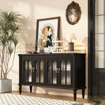 Elegant Solid Wood Sideboard with Multi-Layer Board and Glass Doors – Perfect Storage Solution for Stylish Homes halmh-5323