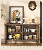 Elegant Solid Wood Sideboard with Multi-Layer Board and Glass Doors – Perfect Storage Solution for Stylish Homes halmh-5323