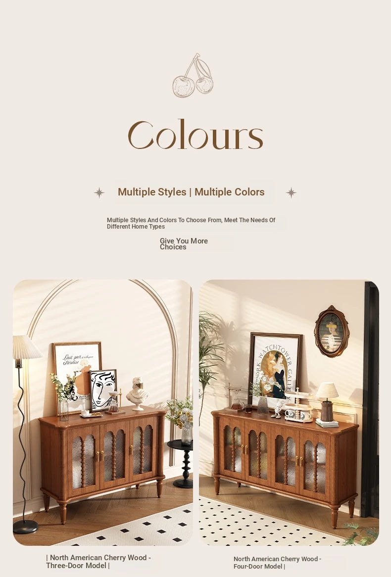 Elegant Solid Wood Sideboard with Multi-Layer Board and Glass Doors – Perfect Storage Solution for Stylish Homes halmh-5323