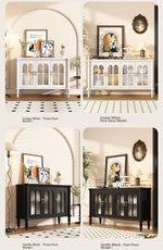 Elegant Solid Wood Sideboard with Multi-Layer Board and Glass Doors – Perfect Storage Solution for Stylish Homes halmh-5323