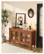 Elegant Solid Wood Sideboard with Multi-Layer Board and Glass Doors – Perfect Storage Solution for Stylish Homes halmh-5323