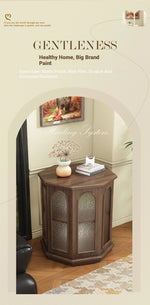Stylish Black Walnut Wood Side Table with Glass Inserts - Modern Multi-Layer Design for Living Room & Bedroom halmh-5325