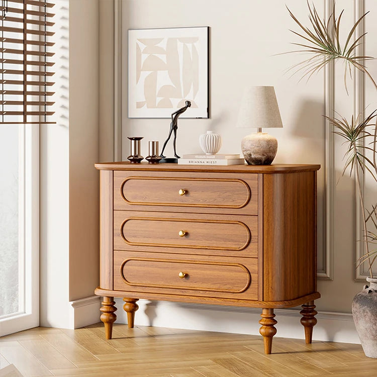 Elegant Solid Wood Nightstand with Multi-Layer Board Design – Stylish Storage Solution for Any Bedroom halmh-5326