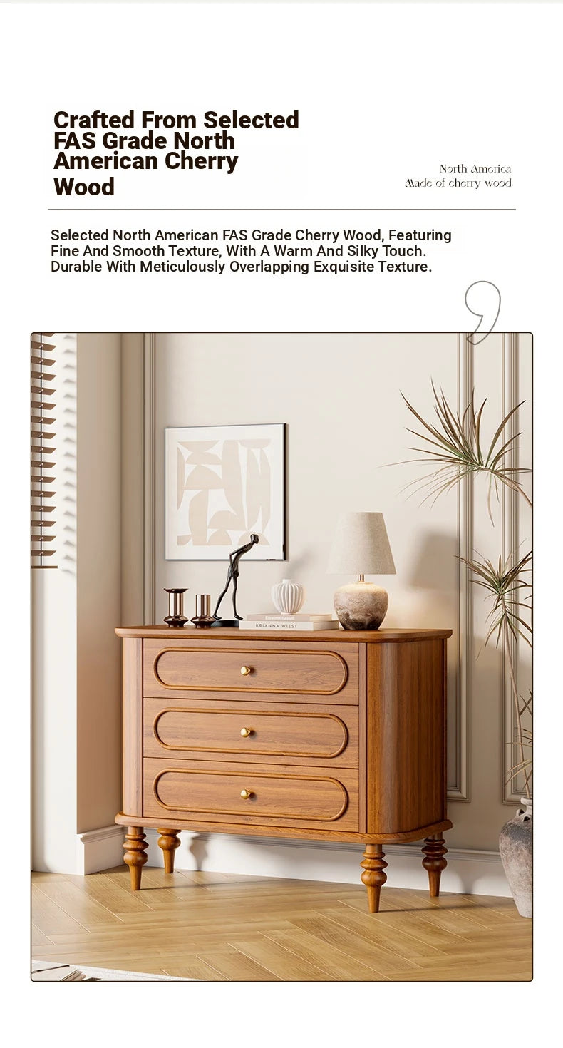 Elegant Solid Wood Nightstand with Multi-Layer Board Design – Stylish Storage Solution for Any Bedroom halmh-5326