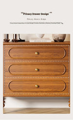 Elegant Solid Wood Nightstand with Multi-Layer Board Design – Stylish Storage Solution for Any Bedroom halmh-5326