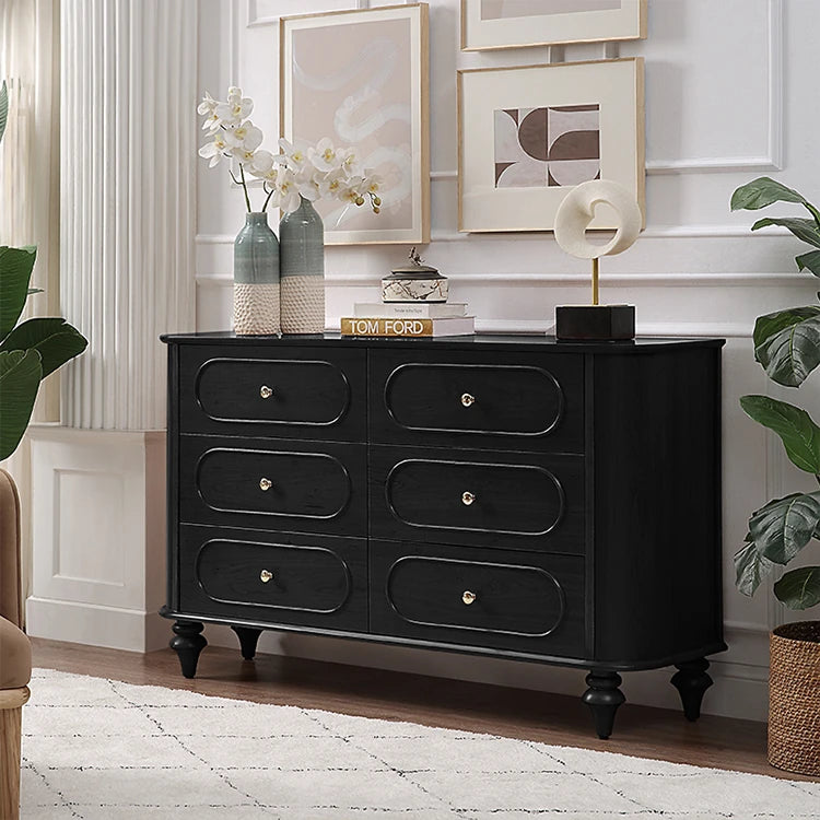 Elegant Solid Wood Cabinet with 6 Drawers – Stylish Storage Solution for Your Home halmh-5327