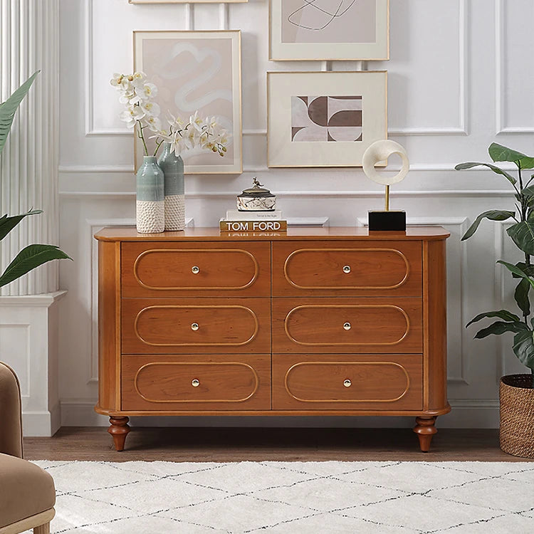 Elegant Solid Wood Cabinet with 6 Drawers – Stylish Storage Solution for Your Home halmh-5327