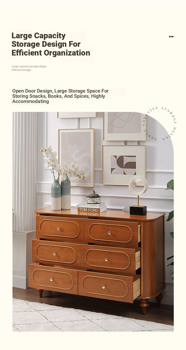 Elegant Solid Wood Cabinet with 6 Drawers – Stylish Storage Solution for Your Home halmh-5327
