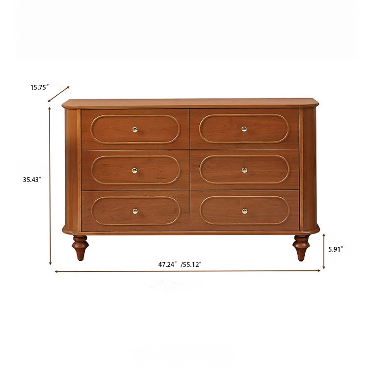 Elegant Solid Wood Cabinet with 6 Drawers – Stylish Storage Solution for Your Home halmh-5327