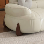 Versatile Sofa in Light Brown, Black, Green with Pine & Oak Wood, Down, Latex, and Faux Leather Elements hatx-1019