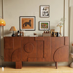 Modern Solid Wood Sideboard Cabinet with Artistic Design Elements hbs-4417