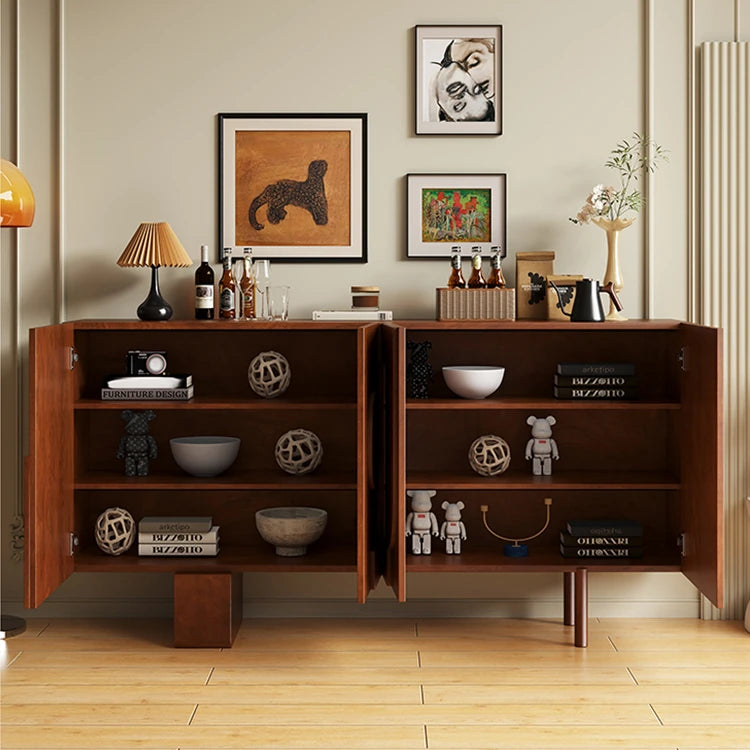 Modern Solid Wood Sideboard Cabinet with Artistic Design Elements hbs-4417