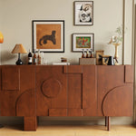 Modern Solid Wood Sideboard Cabinet with Artistic Design Elements hbs-4417