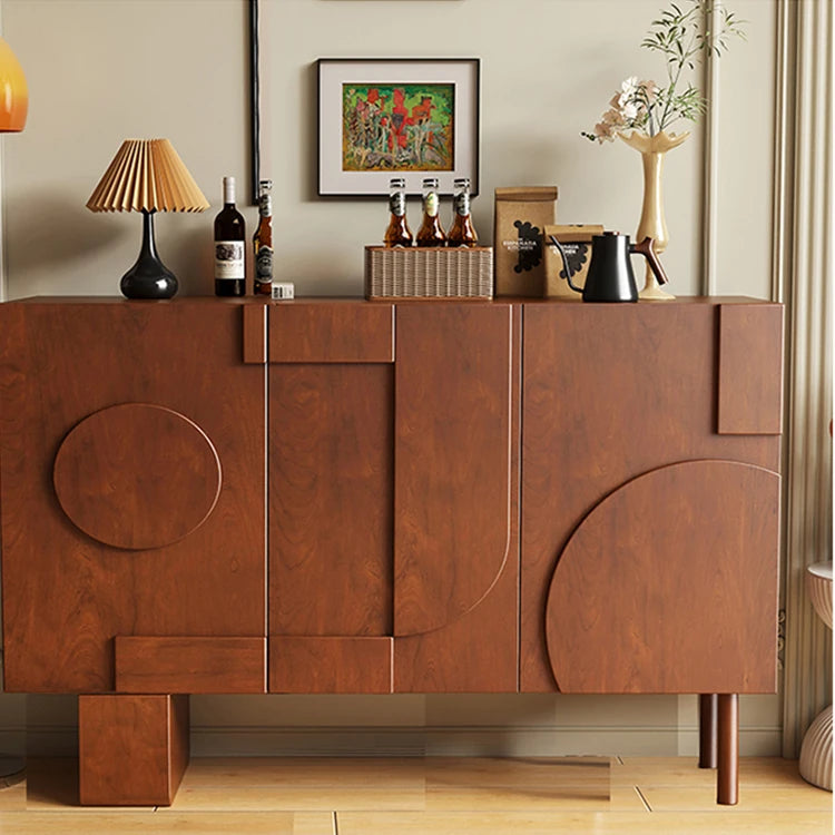 Modern Solid Wood Sideboard Cabinet with Artistic Design Elements hbs-4417