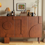 Modern Solid Wood Sideboard Cabinet with Artistic Design Elements hbs-4417