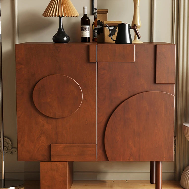 Modern Solid Wood Sideboard Cabinet with Artistic Design Elements hbs-4417