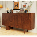 Modern Solid Wood Sideboard Cabinet with Artistic Design Elements hbs-4417