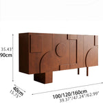 Modern Solid Wood Sideboard Cabinet with Artistic Design Elements hbs-4417