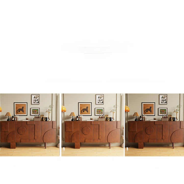 Modern Solid Wood Sideboard Cabinet with Artistic Design Elements hbs-4417