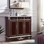 Elegant White and Gold Cabinet with Ample Storage for Modern Living Rooms hbs-4423