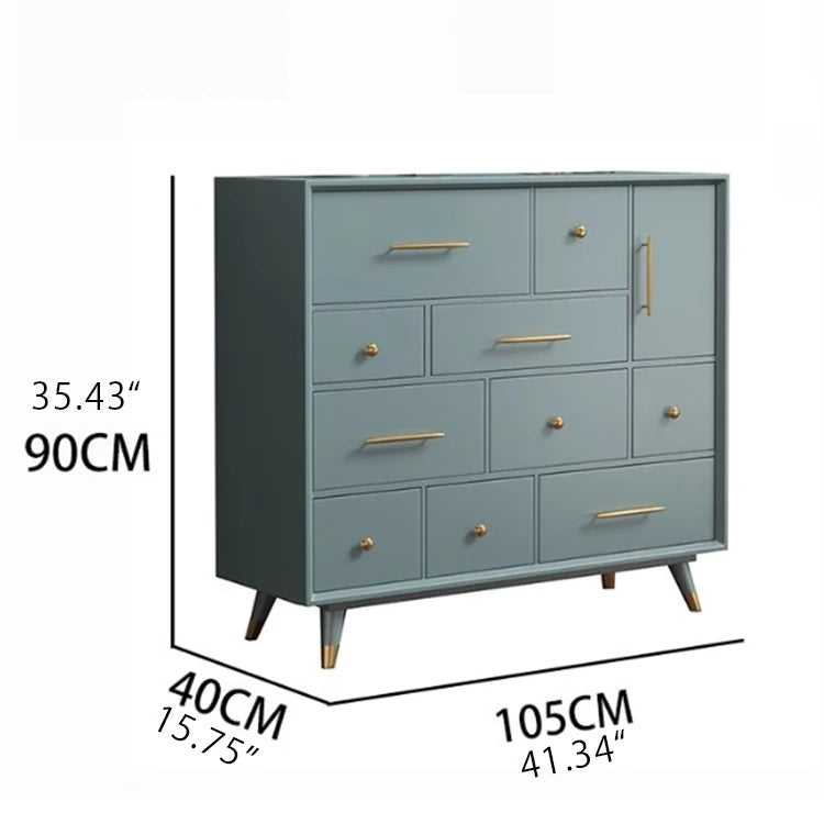 Modern Solid Wood Cabinet with Gold Accents - Stylish Storage Solution hbs-4428