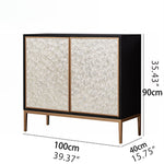 Elegant Shell Cabinet with Textured Panels - Stylish Storage Solution for Modern Spaces hbs-4430