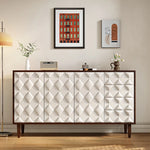 Modern Solid Wood Cabinet with Quilted Design – Elegant Storage Solution for Your Home hbs-4434
